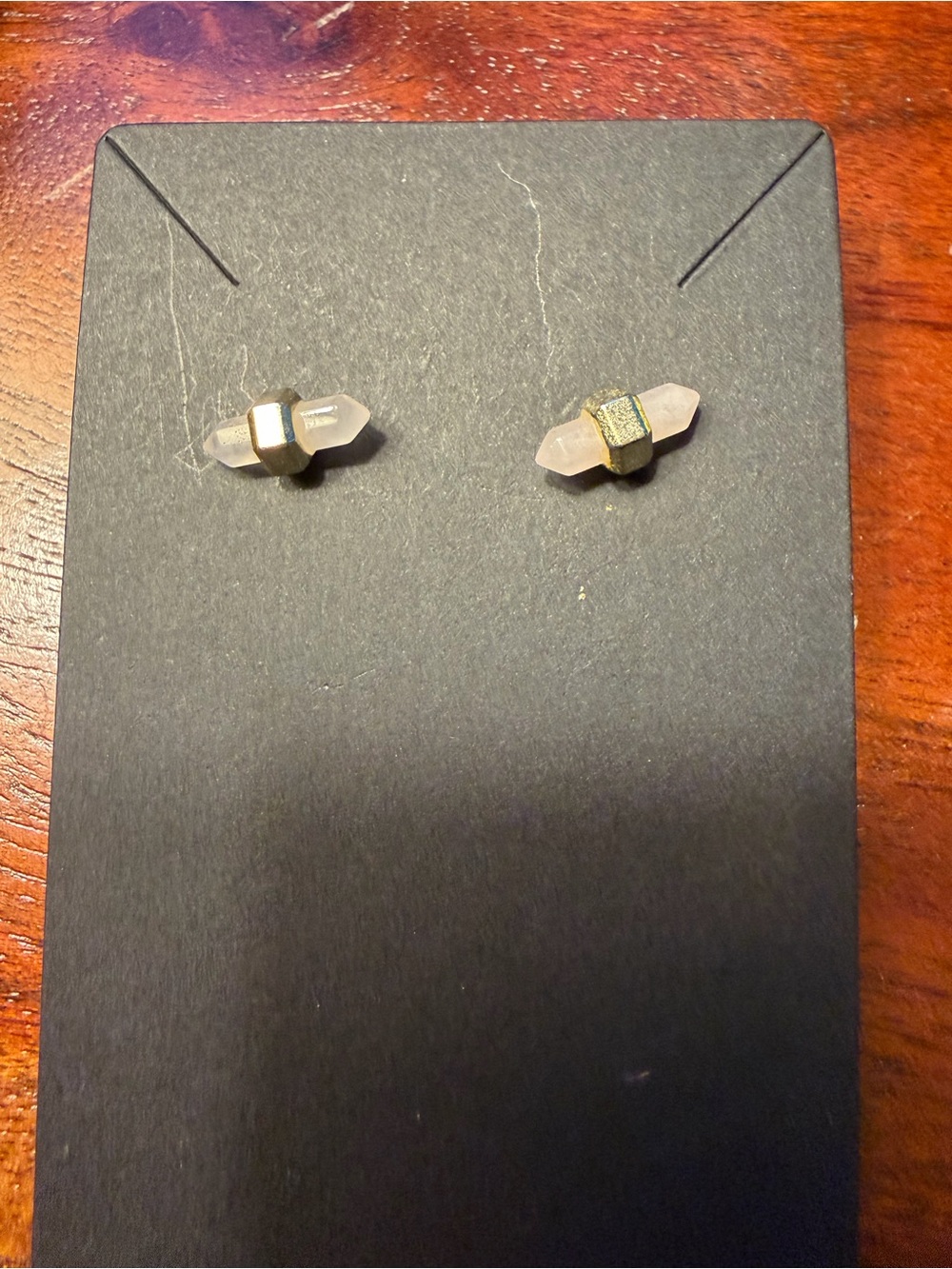 Kendra Scott Jamie Rose Quartz Stud Earrings Gold Tone